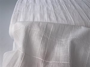 Bomuldsvoile - offwhite med diskrete tern